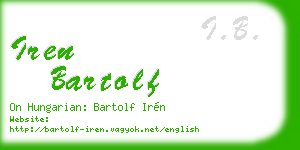 iren bartolf business card